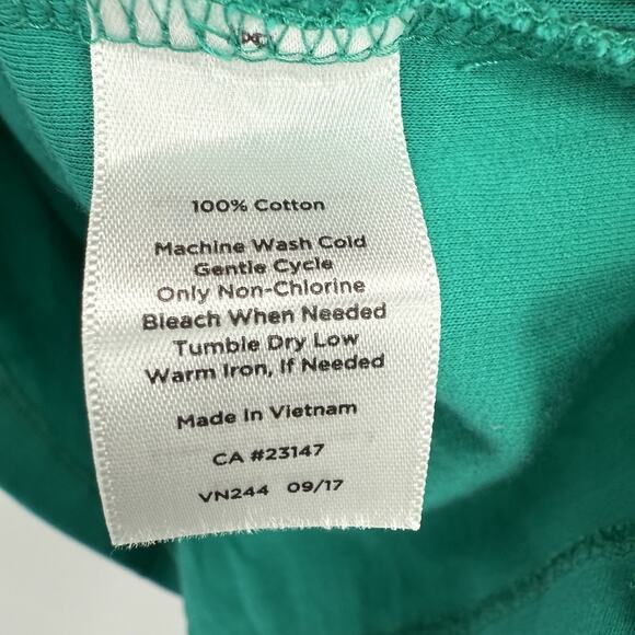 Talbots 3X Tunic 3/4 Bell Sleeve Green Cotton Tee Round neck Pullover Preppy - Picture 8 of 11